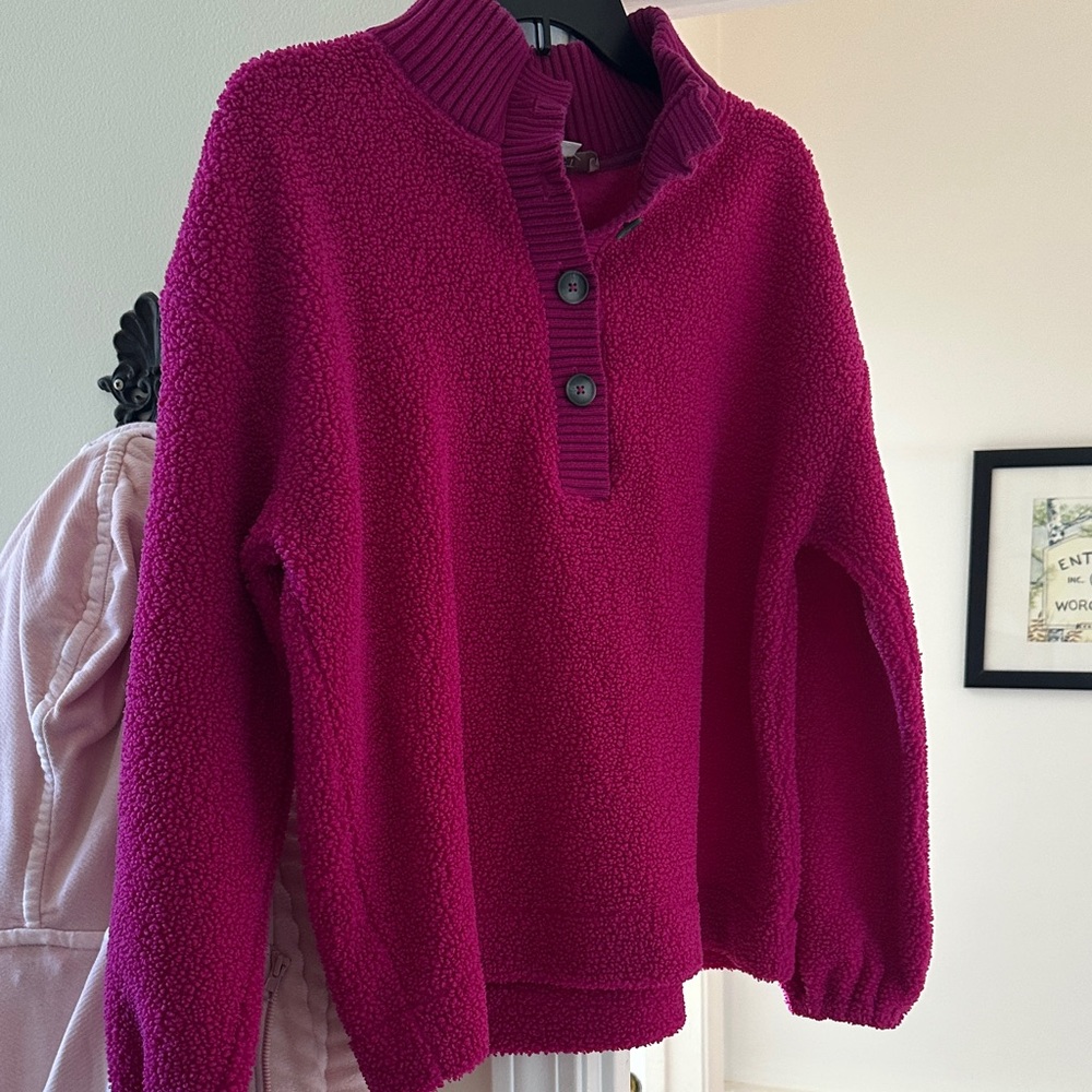 LOFT Magenta Cowl Neck Sweater